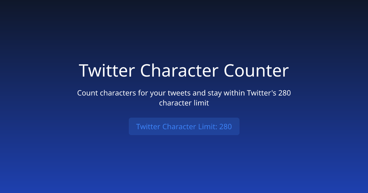 Twitter Character Counter Tweet Length Tool Character Counter Pro
